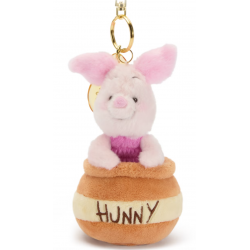 Disney Japan Piglet in Hunny Pot Small Soft Toy Keyring, Winnie the Pooh - 15cm