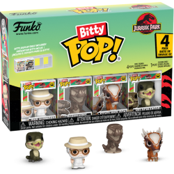 Jurassic Park - John Hammond, Tyrannosaurus Fossil, Stygimoloch & Velociraptor Bitty Pop! Vinyl Figure 4-Pack