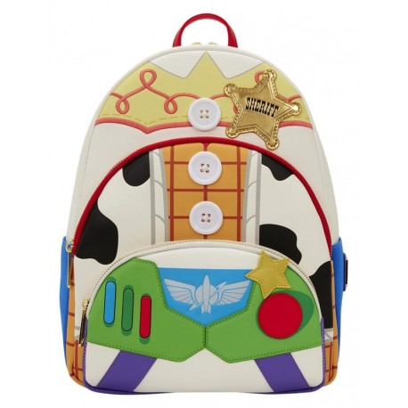 Loungefly Toy Story 5 - Jessie, Woody & Buzz Triple Pocket 12" Faux Leather Mini Backpack