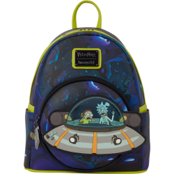 Loungefly Rick & Morty - Space Cruiser Glow-in-the-Dark 10" Faux Leather Mini Backpack