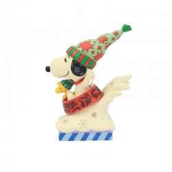 Jim Shore - Snoopy Woodstock Dog Bowl Sled Fig