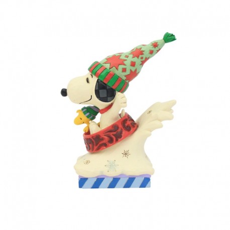 Jim Shore - Snoopy Woodstock Dog Bowl Sled Fig
