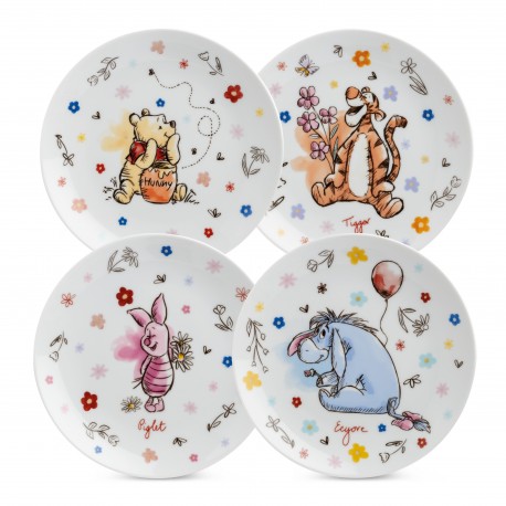 Disney Home - Winnie Borden D19cm (Set van 4), Winnie The Pooh