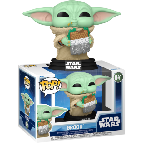 Funko Pop 841 Grogu with Snack, Star Wars: The Mandalorian & Grogu