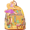 Loungefly Tangled - Rapunzel Painting Glow-in-the-Dark Pin Trader 10" Faux Leather Mini Backpack