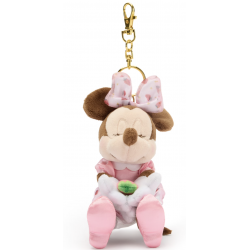 Disney Japan Minnie Mouse Strawberry Small Soft Toy Keyring - 11cm