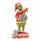 Jim Shore - The Grinch Holding Gift With Max Popping Out