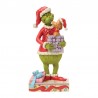 Jim Shore - The Grinch Holding Gift With Max Popping Out