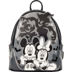 Loungefly Disney - Mickey & Minnie Ghost Light Up Glow-in-the-Dark 10" Faux Leather Mini Backpack