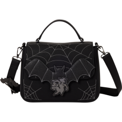 Loungefly Disney - Mickey & Minnie Spiderweb and Bats 8" Faux Leather Crossbody Bag