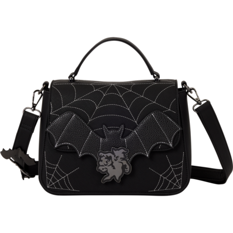 Loungefly Disney - Mickey & Minnie Spiderweb and Bats 8" Faux Leather Crossbody Bag