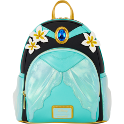 Loungefly Aladdin - Princess Jasmine Cosplay 10" Faux Leather Mini Backpack with Lamp Bag Charm