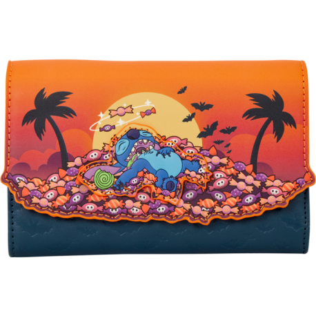 Loungefly Lilo & Stitch - Stitch Halloween Candy 4" Faux Leather Zip-Around Wallet