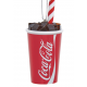 Coca Cola - 3.5"Plastic Coca-Cola Cup W/Straw Orn