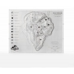 Jurassic Park Topographic Map Isla Nublar