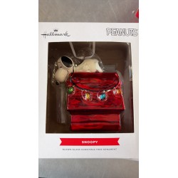 Hallmark - Snoopy Doghouse Glass Ornament