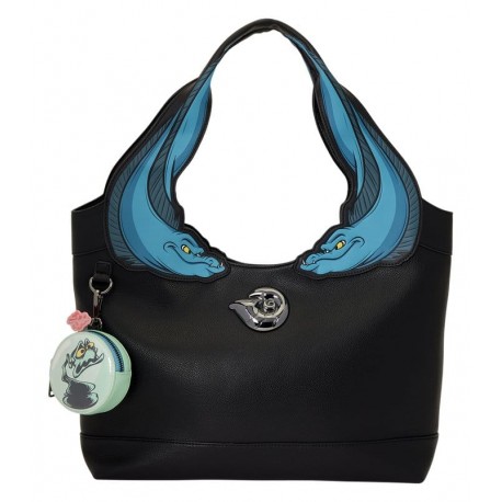 Loungefly The Little Mermaid (1989) - Flotsam and Jetsam 10" Faux Leather Tote Bag with Coin Bag