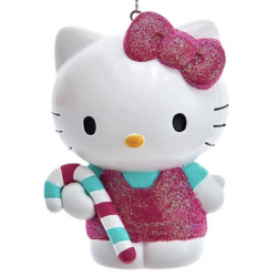 Hello Kitty with Candy Cane Hanging Ornament