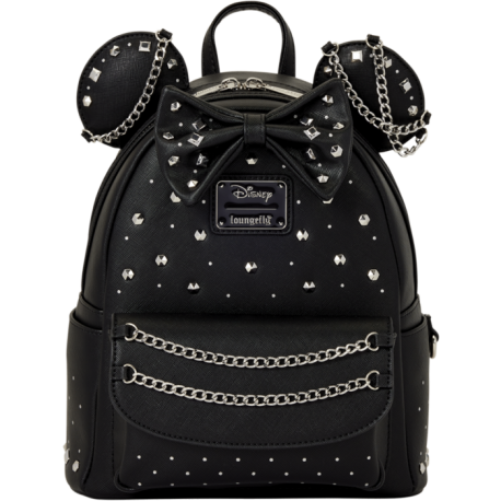 Loungefly Disney - Minnie Mouse Studs & Chains 10" Faux Leather Mini Backpack