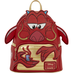 Loungefly Mulan - Mushu Glitter Cosplay 10" Faux Leather Mini Backpack