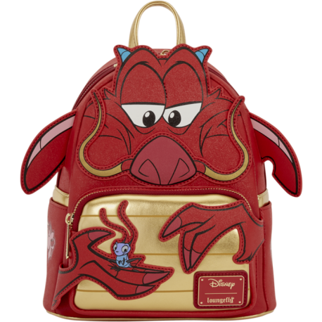 Loungefly Mulan - Mushu Glitter Cosplay 10" Faux Leather Mini Backpack