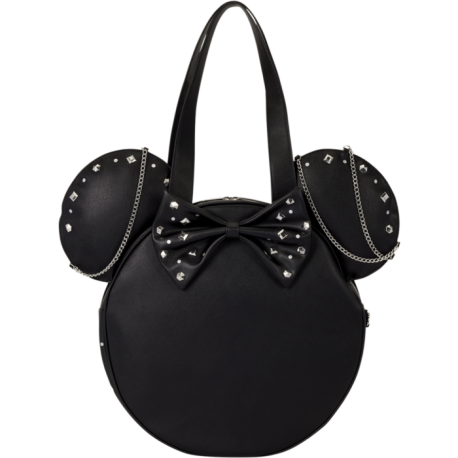 Loungefly Disney - Minnie Mouse Studs & Chains Oversized 16" Faux Leather Tote Bag