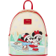 Loungefly Mickey & Friends - Ice Skating 10" Faux Leather Mini Backpack with Headband Holder