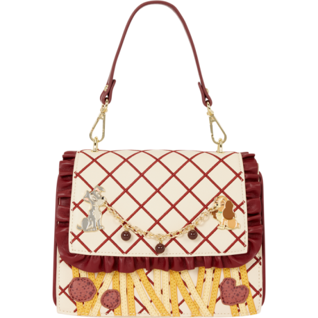 Loungefly Lady & the Tramp - Spaghetti Dinner Charm 8" Faux Leather Crossbody Bag