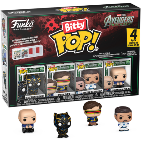 Avengers: Doomsday - Black Panther (Shuri), Cyclops, Mister Fantastic & Professor X Bitty Pop! Vinyl Figure 4-Pack