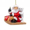 Coca Cola - Santa & Cub on Sled Ornament