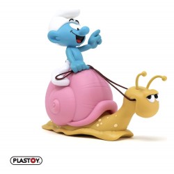 The Smurfs: Spaarpot Smurf on a Snail's Back 19 cm