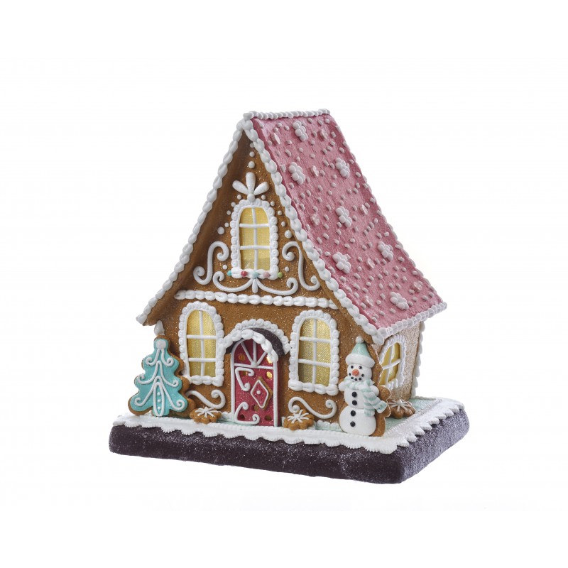 Kurt S. Adler Gingerbread House Large Christmas LED Light Up Snowman ...