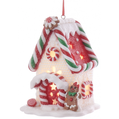 Kurt S. Adler Gingerbread LED Candy House White